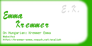 emma kremmer business card